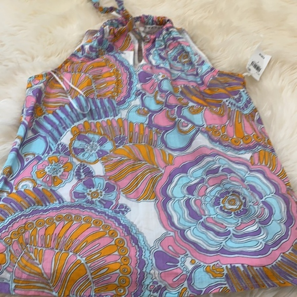 Trina Turk Montalban Tie Front Halter Top. S - Picture 9 of 13